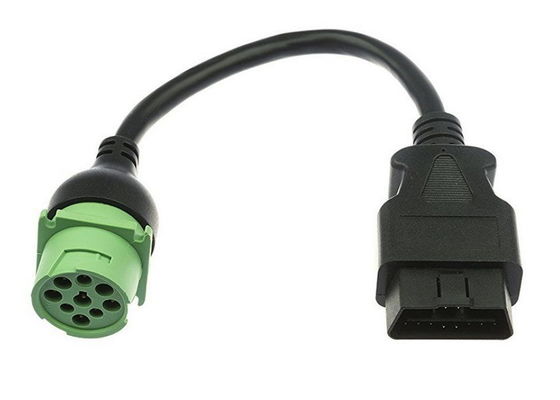 Zielony Deutsch 9-pinowy J1939 męski na J1962 OBD2 OBD-II męski kabel magistrali CAN