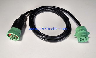 Green Type 2 Deutsch 9-Pin J1939 Female to 9Pin J1939 Male Cable