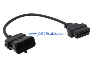 OBD2 OBDII J1962 Female to Opel 10 Pin OBD1 Male Connector Cable