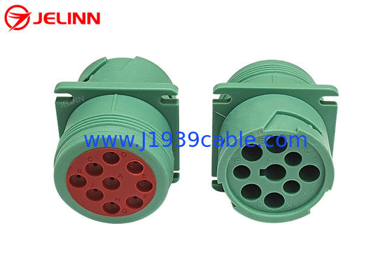 Green J1939 9 Pin Connector Type 2 Male Plug Deutsch HD10-9-1939P-P080