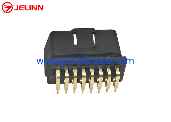 16 Pin J1962 OBD2 OBDII Male Plug Connector with Right Angle 90 Degree Pins