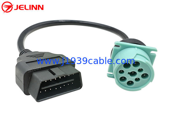 Green Type 2 J1939 Deutsch 9-Pin Male to 6-Pin J1708 Female Cable