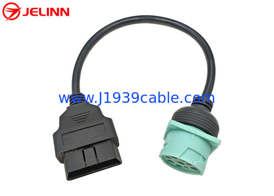 Green Type 2 J1939 Deutsch 9-Pin Male to 6-Pin J1708 Female Cable