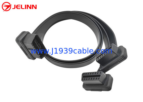 OBD2 OBDII J1962 Kątowy męski 24 V na podwójny żeński płaski kabel Y