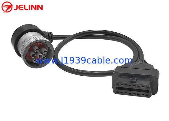 W kącie prawym J1708 6 Pin Connector to OBD 2 Connector Cable for Diagnostic Devices or Trackers